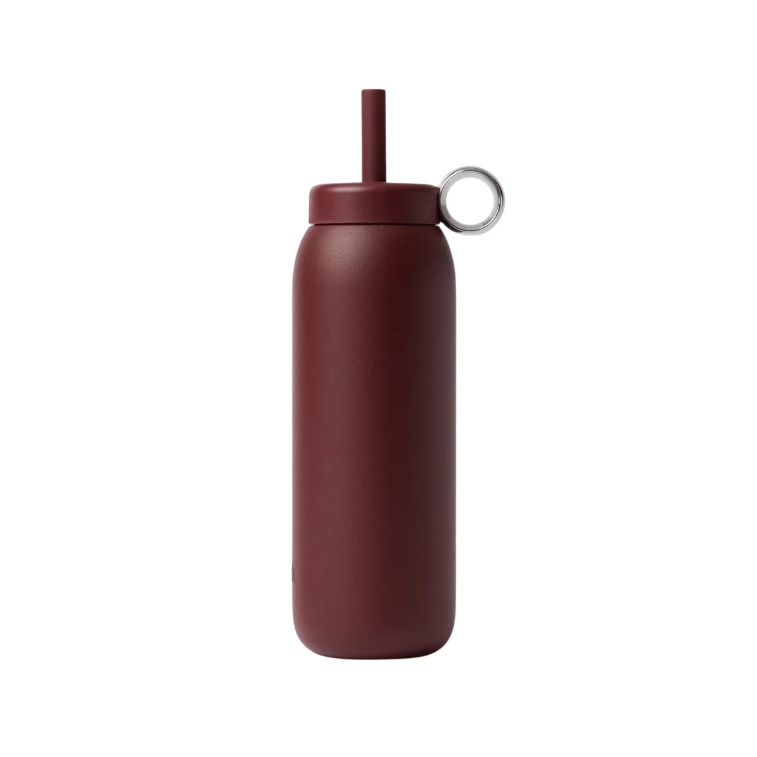 Stainless Bottle Straw Cap | 24oz - BLACK CHERRY